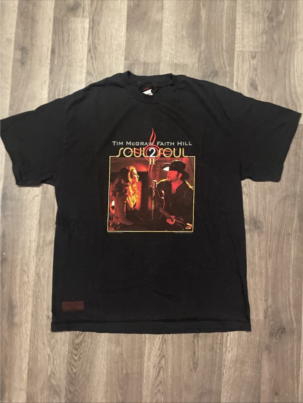 2006 Tim McGraw x Faith Hill Soul2Soul Tee - Black Size Large Tour Dates 2006